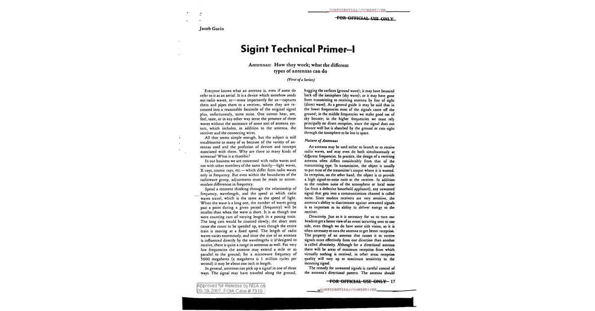 Sigint Tech I