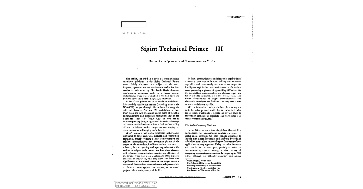 Sigint Tech III