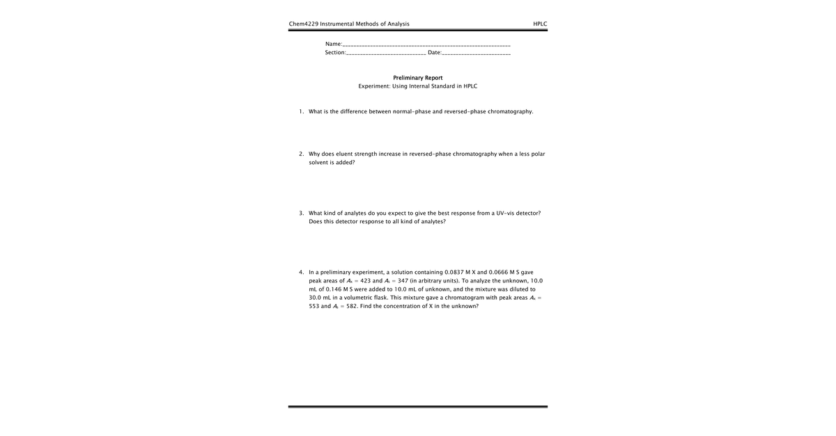 03 HPLC Internal Standards Prelab Questions