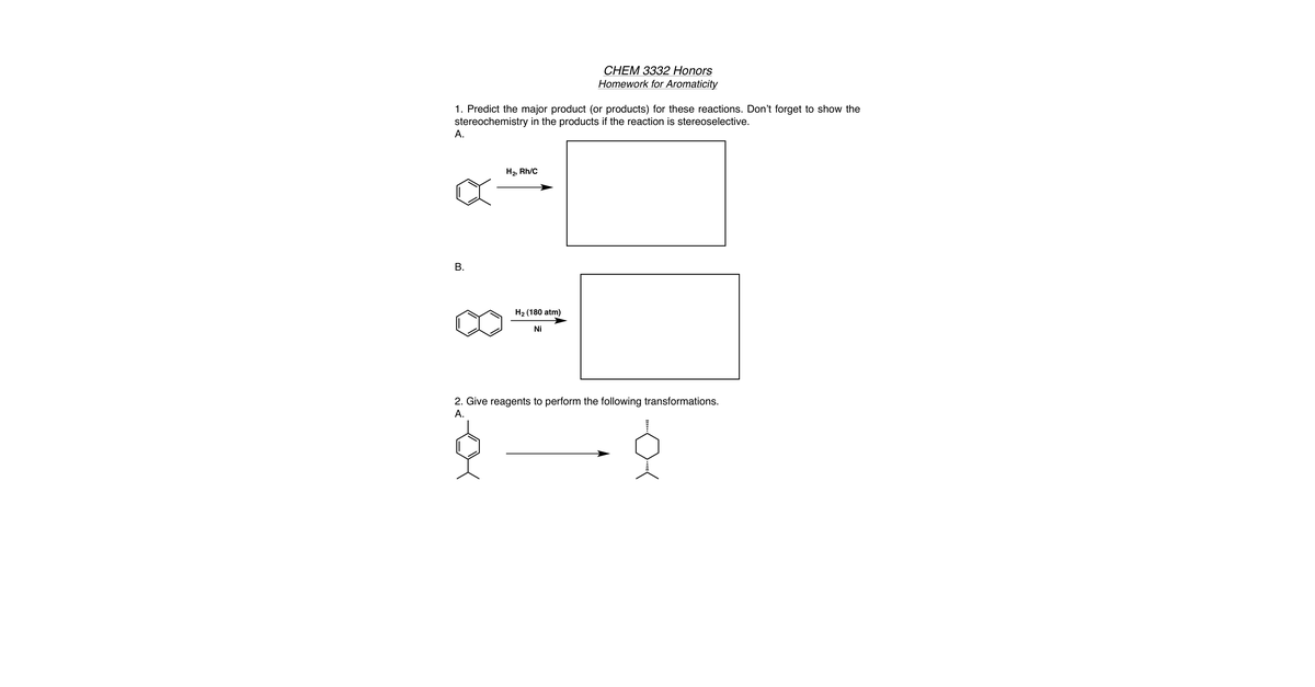 HW 3 Aromaticity