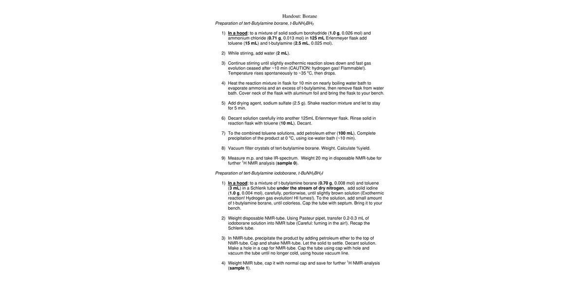 Handout Borane Students(1)