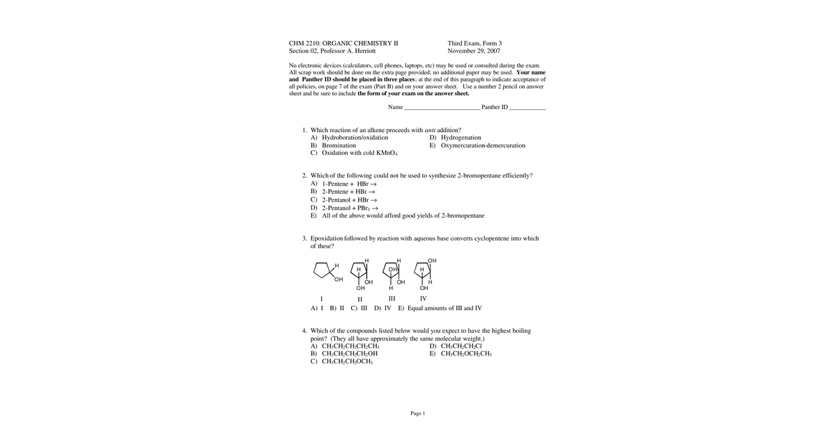 Exam 3 Form 3 Total
