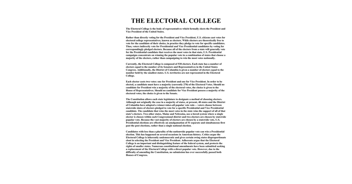 THEELECTORALCOLLEGE