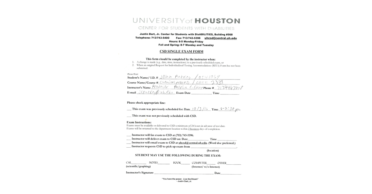 CSD Forms John Putkey