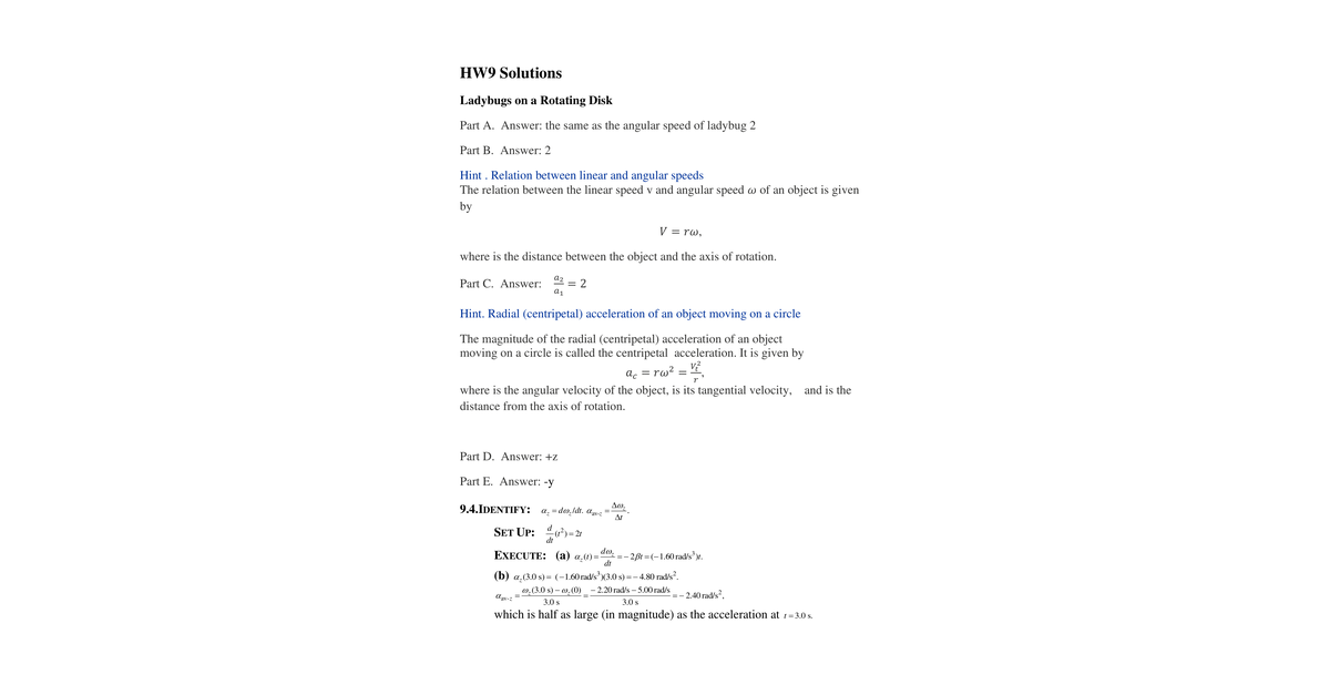 HW9 Solution