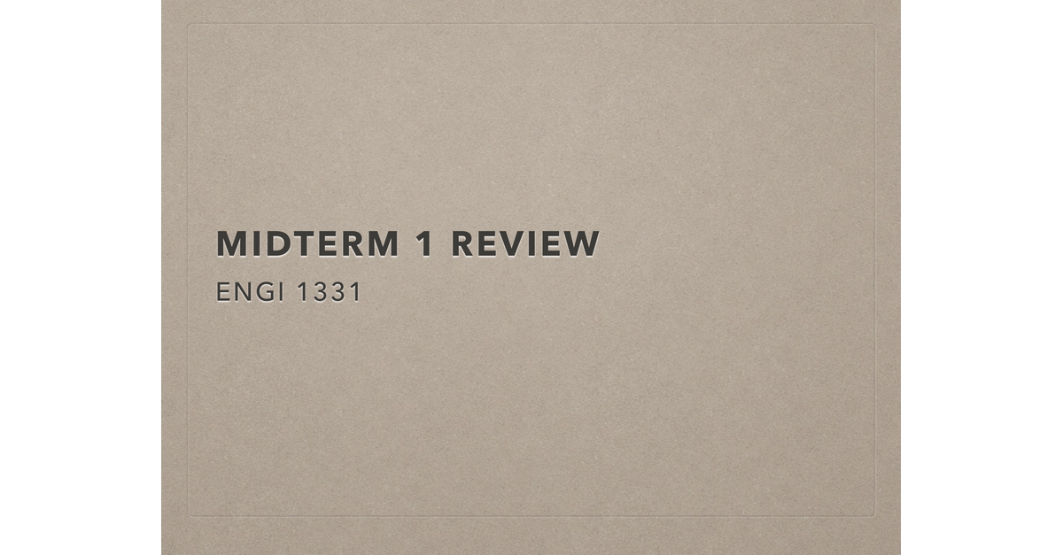 Midterm1 ReviewSlides
