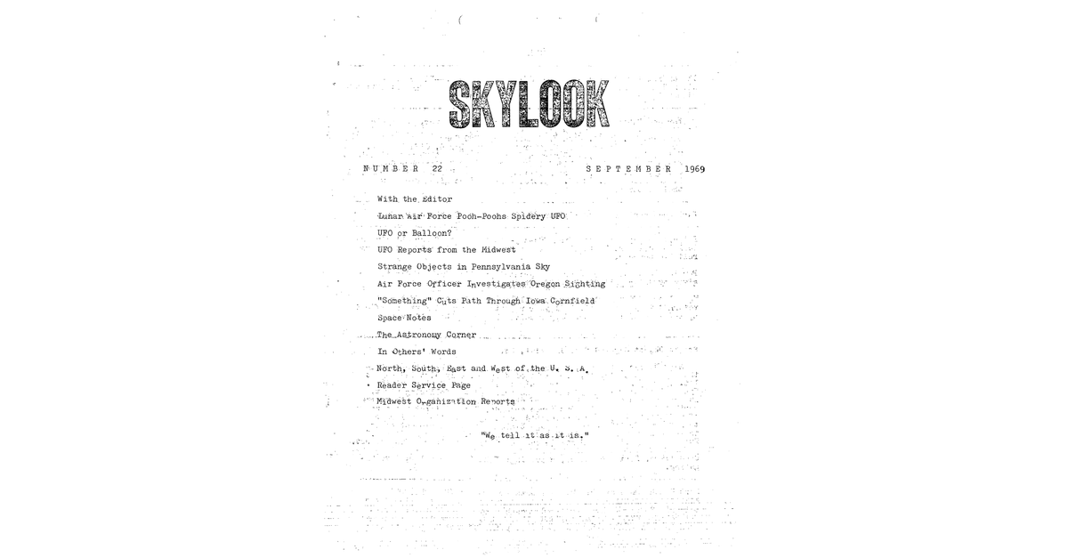 MUFON UFO Journal 1969 10. October Skylook