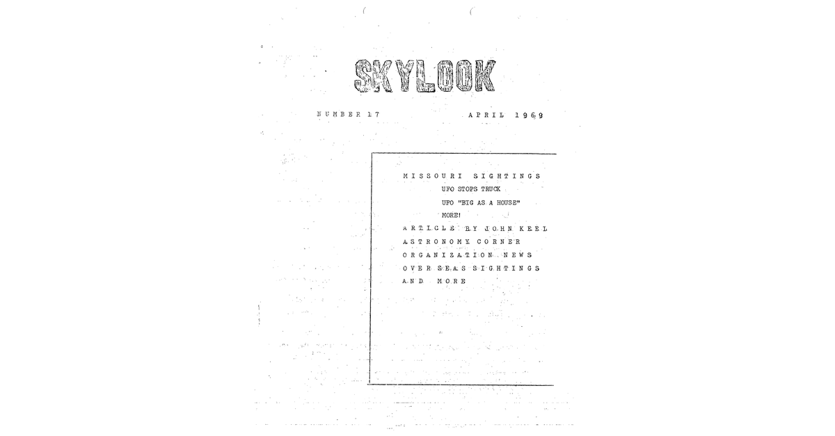 MUFON UFO Journal 1969 4. April Skylook