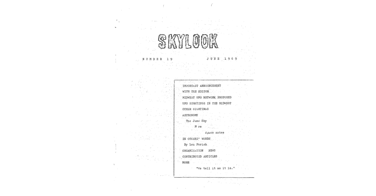 MUFON UFO Journal 1969 6. June Skylook