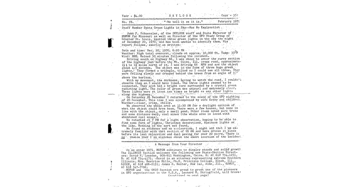 MUFON UFO Journal 1971 2. February Skylook