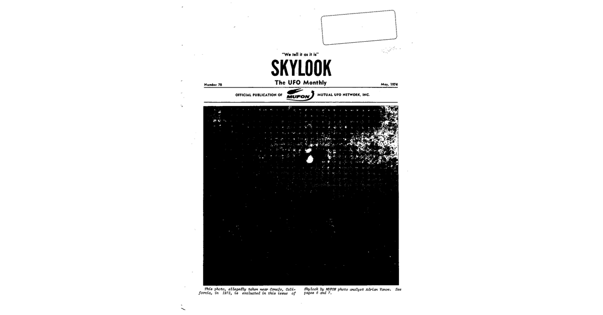 MUFON UFO Journal 1974 5. May Skylook
