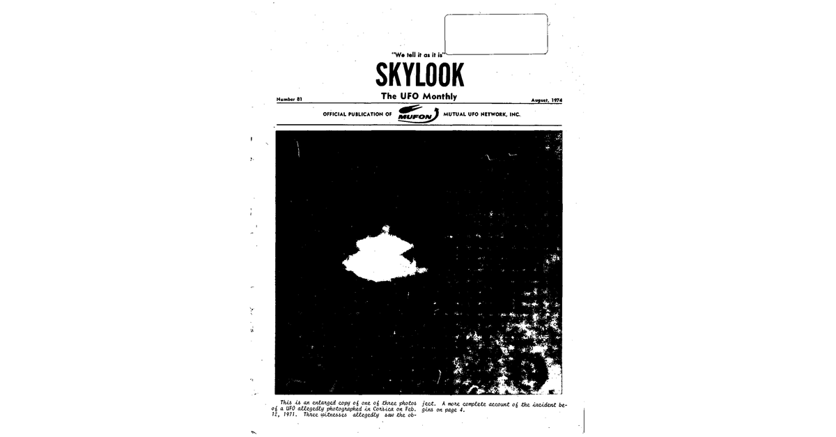 MUFON UFO Journal 1974 8. August Skylook