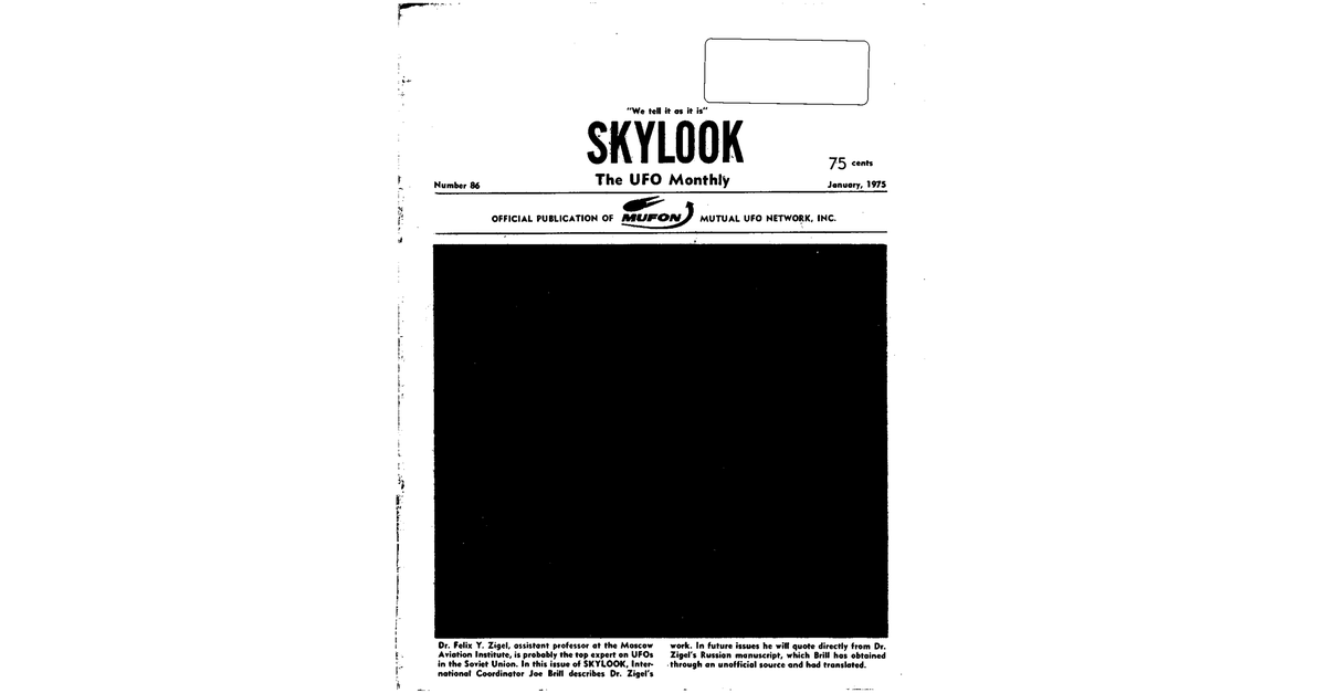 MUFON UFO Journal 1975 1. January Skylook