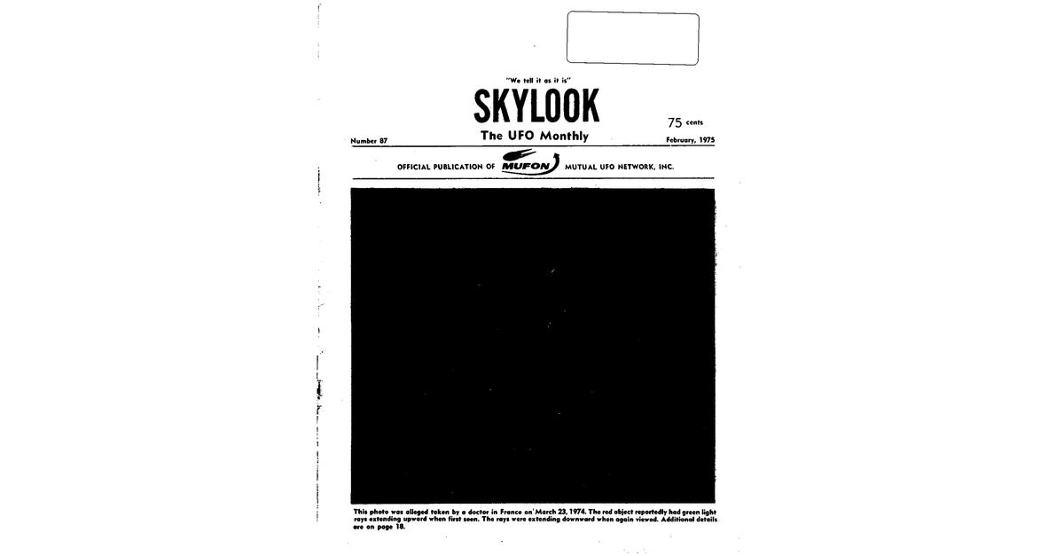 MUFON UFO Journal 1975 2. February Skylook